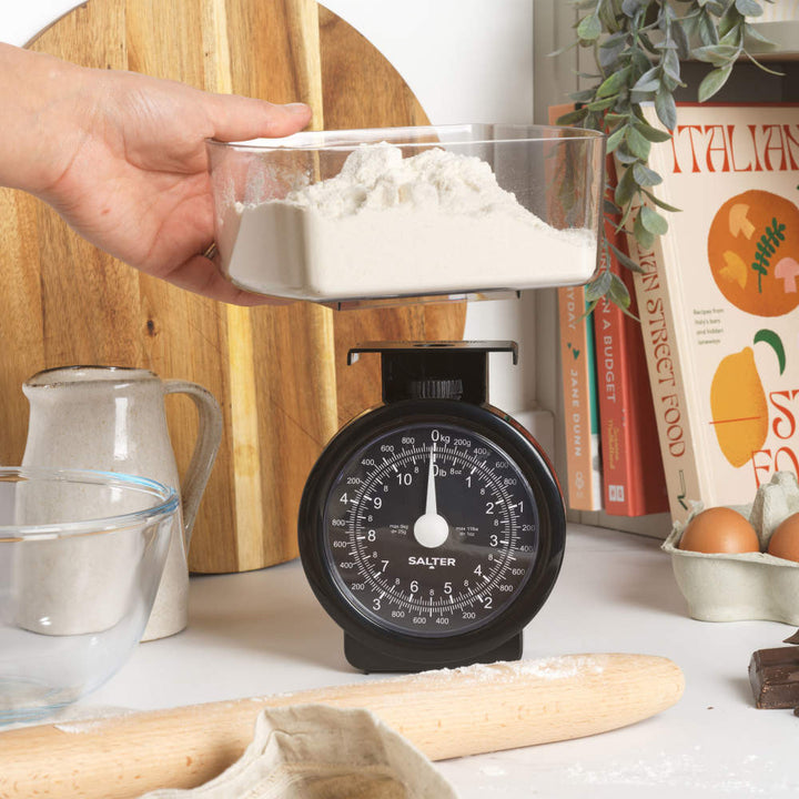 Salter Compact Mechanical Kitchen Scale 5kg Black