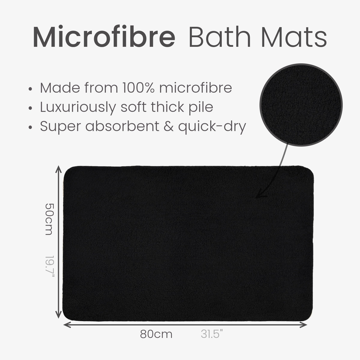 Microfibre bath and pedestal mats