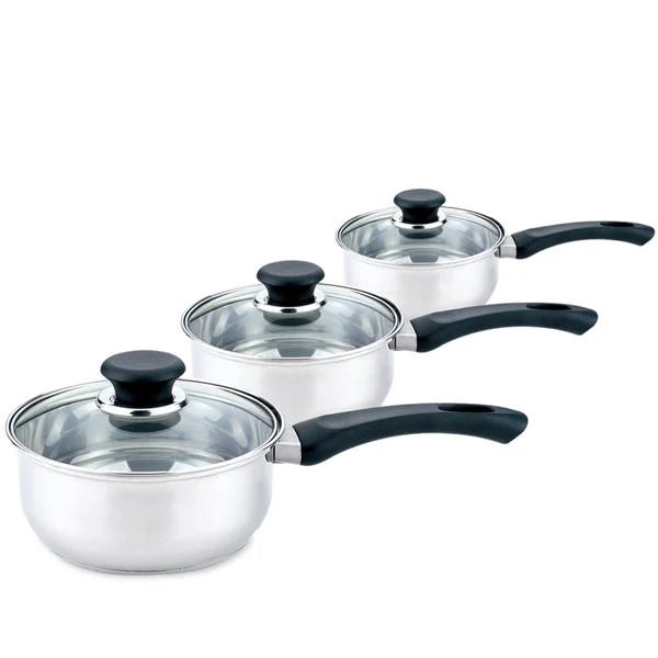 Day To Day 3 piece saucepan set with glass lids