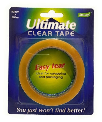 Ultratape Ultimate 19mm x 66M Easy Tear Clear Tape