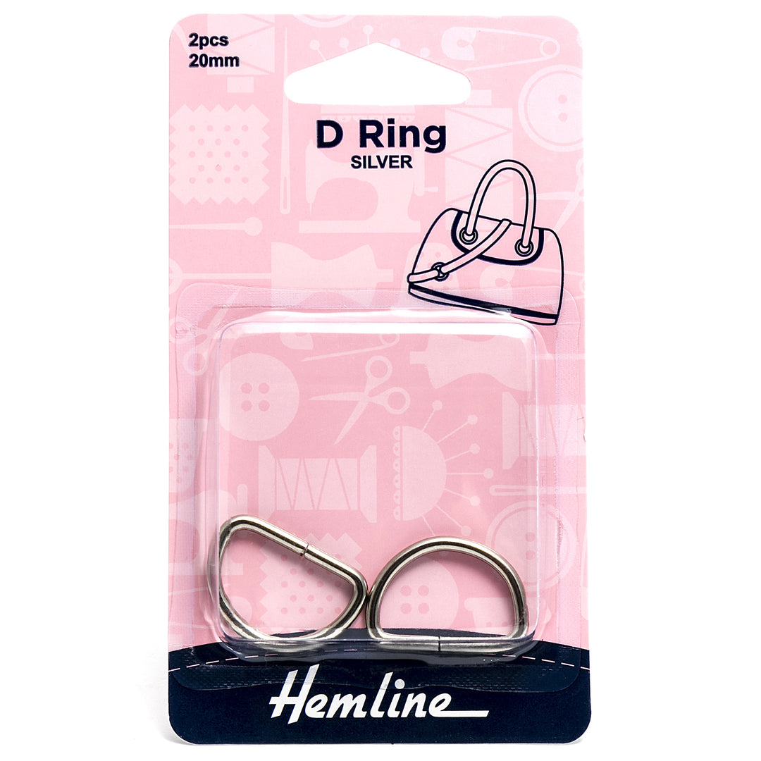 D Ring: 20mm: Nickel: 2 Pieces