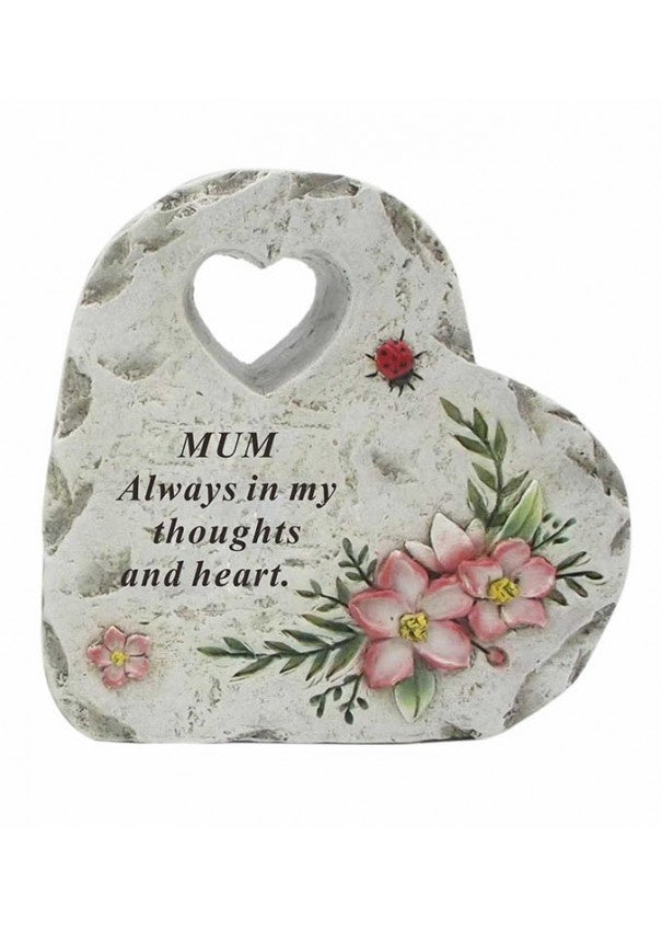 Memorial Stone Heart Plaques Grave Ornaments MUM