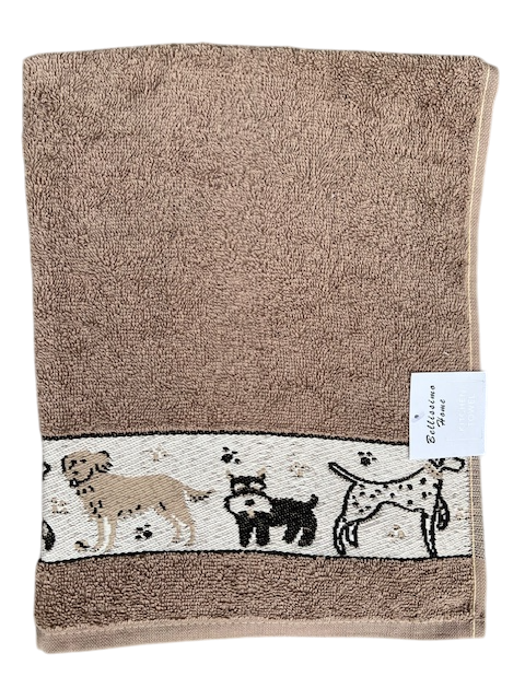 Animal Border Cotton Tea Towel Dog