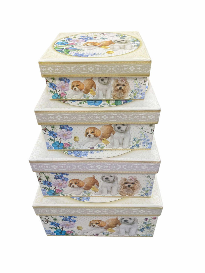 Dog Square Cardboard Gift/Storage Box M