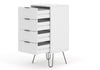 Augusta White 4 Drawer Narrow Chest Of Drawers White    (DHD) Image 4