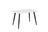 Aspen Rectangular Dining Table, White Painted Top With Black Tapered Legs White Black (DHD) Image 1
