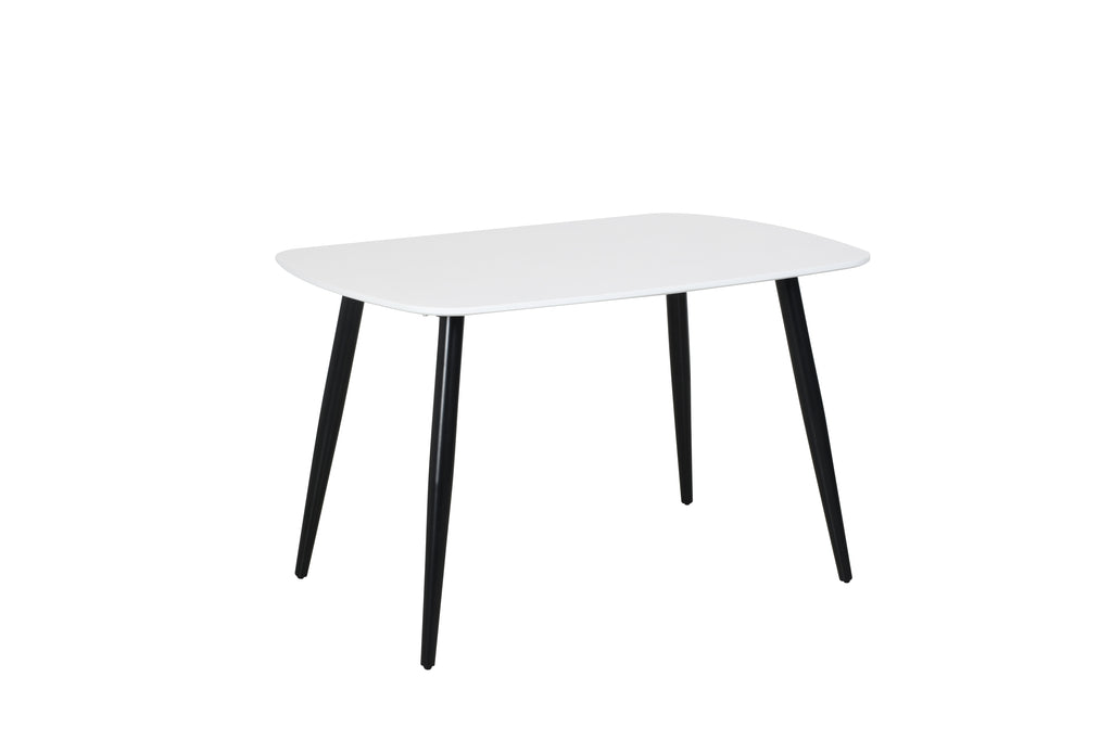 Aspen Rectangular Dining Table, White Painted Top With Black Tapered Legs White Black (DHD) Image 1