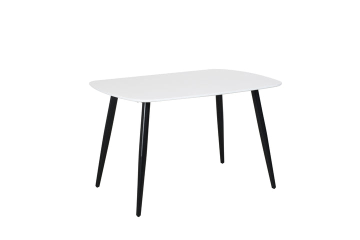 Aspen Rectangular Dining Table, White Painted Top With Black Tapered Legs White Black (DHD) Image 1