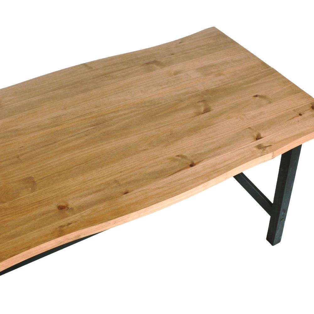 Corona Black Live Edge Large Dining Table Black Antique Waxed Pine (DHD) Image 2
