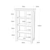 Boston 3 Shelf Narrow Bookcase Dark Brown  (DHD) Image 6