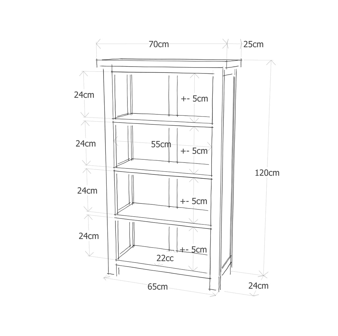 Boston 3 Shelf Narrow Bookcase Dark Brown  (DHD) Image 6