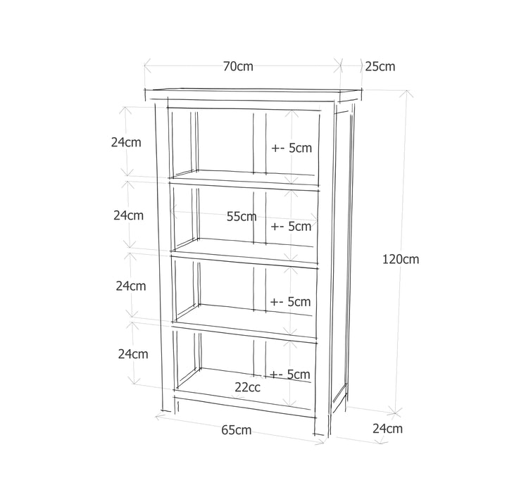Boston 3 Shelf Narrow Bookcase Dark Brown  (DHD) Image 6