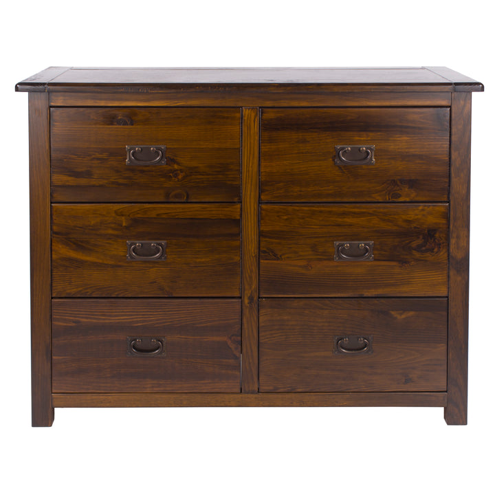 Boston 3+3 Drawer Wide Chest Dark Brown  (DHD) Image 2