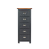 Dunkeld 5 Drawer Narrow Chest Midnight Blue Antique Oak Effect Wax (DHD) Image 2