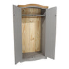 Corona Grey 2 Door Wardrobe  Grey Wax Antique Waxed Pine (DHD) Image 4