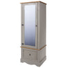 Corona Grey Armoire With Mirrored Door Grey Wax Antique Waxed Pine (DHD) Image 1