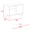 Manhattan Small Sideboard With 2 Doors & 1 Drawer  Bleached Pine Grey Stone (DHD) Image 5