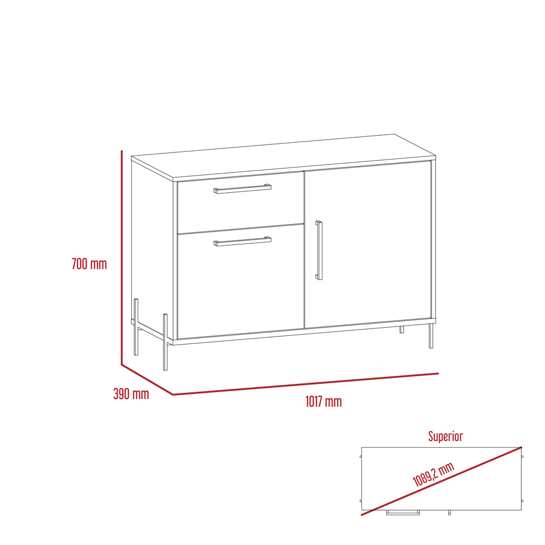 Harvard Small Sideboard With 2 Doors & 1 Drawer  Washed Oak Carbon Grey Oak (DHD) Image 6