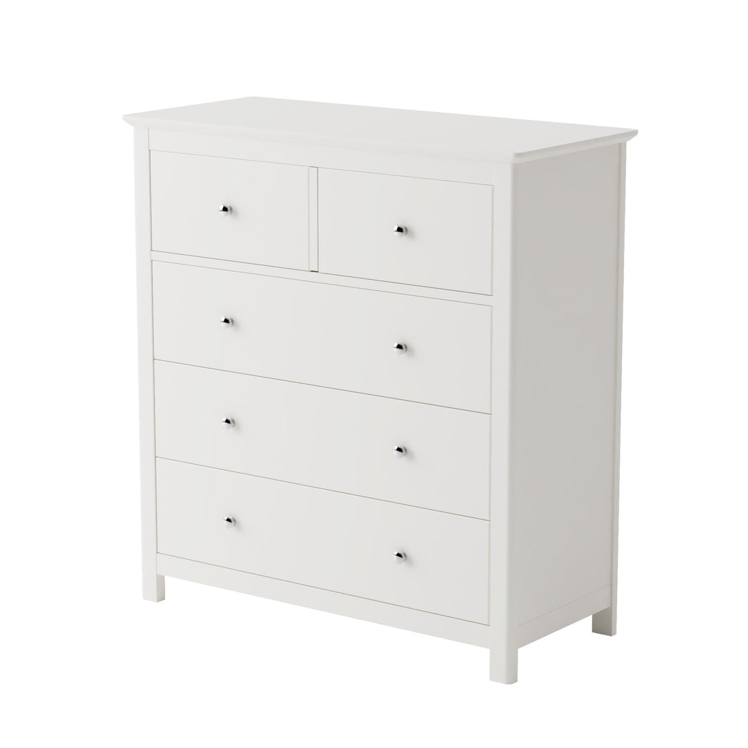 Nairn White 2+3 Drawer Chest Of Drawers White  (Self Assembly) (DHD)
