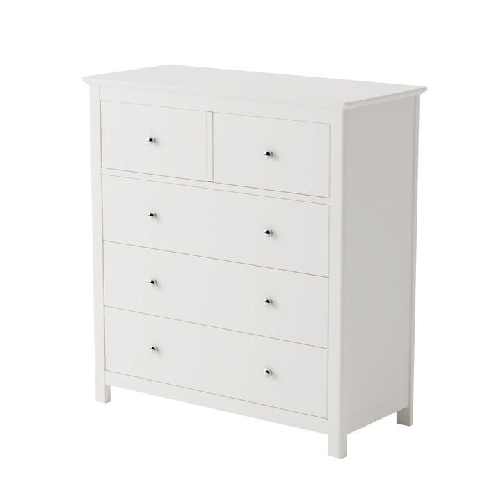 Nairn White 2+3 Drawer Chest Of Drawers White  (Self Assembly) (DHD)