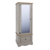 Corona Grey Armoire With Mirrored Door Grey Wax Antique Waxed Pine (DHD) Image 3