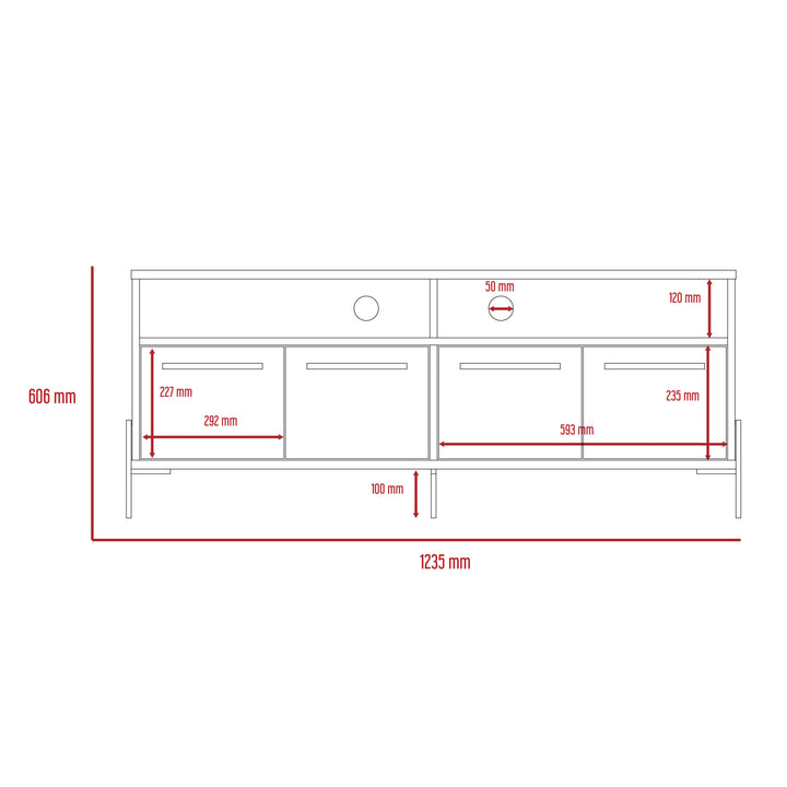 Harvard Wide Screen Tv Rack With 4 Doors Washed Oak Carbon Grey Oak (DHD) Image 7