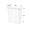Dunkeld 5 Drawer Chest Midnight Blue Antique Oak Effect Wax (DHD) Image 4