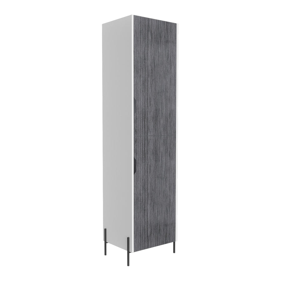 Dallas Tall Storage Cabinet White Carbon Grey Oak (DHD) Image 1