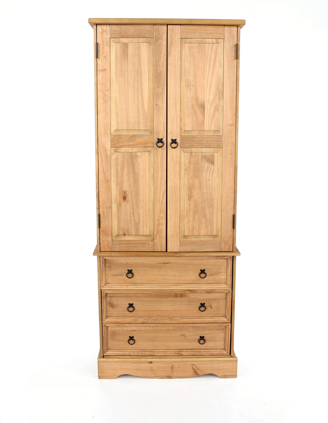 Corona 2 Door, 3 Drawer Wardrobe Antique Waxed Pine  (DHD) Image 2