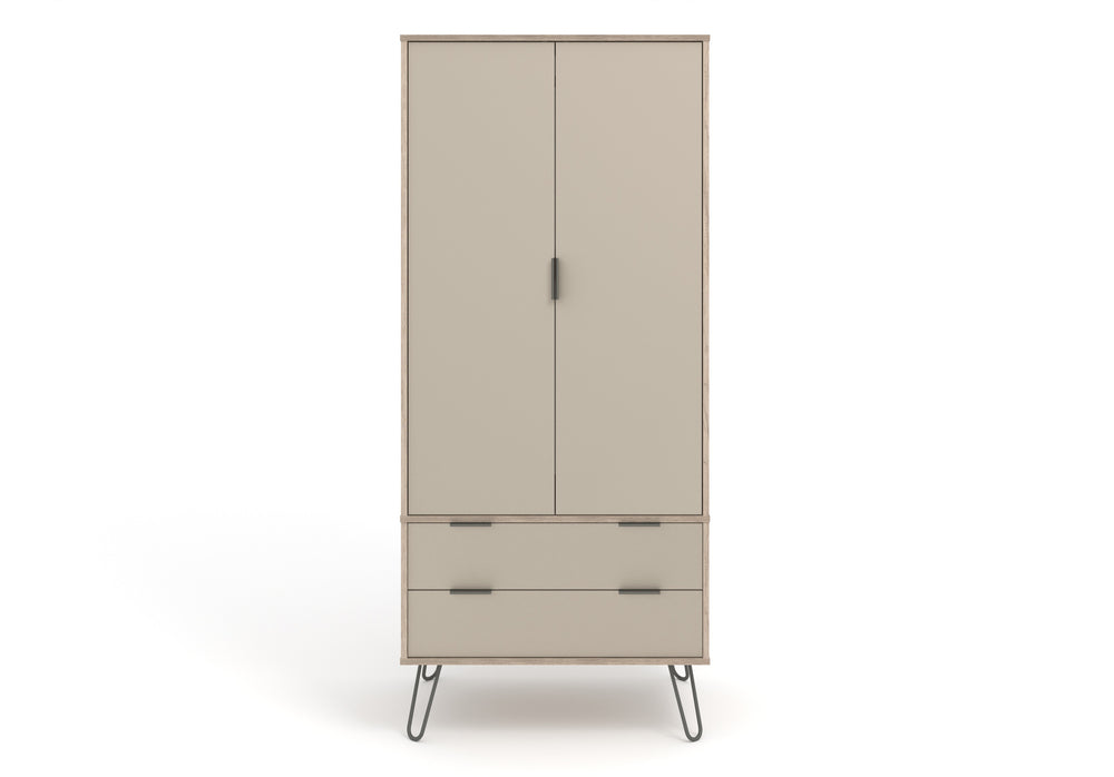 Augusta Driftwood 2 Door, 2 Drawer Wardrobe Driftwood  Calico (DHD) Image 2