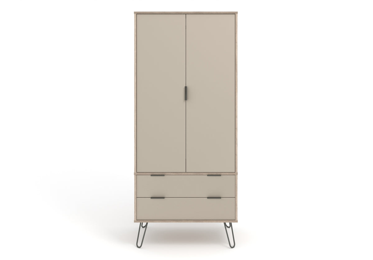 Augusta Driftwood 2 Door, 2 Drawer Wardrobe Driftwood  Calico (DHD) Image 2