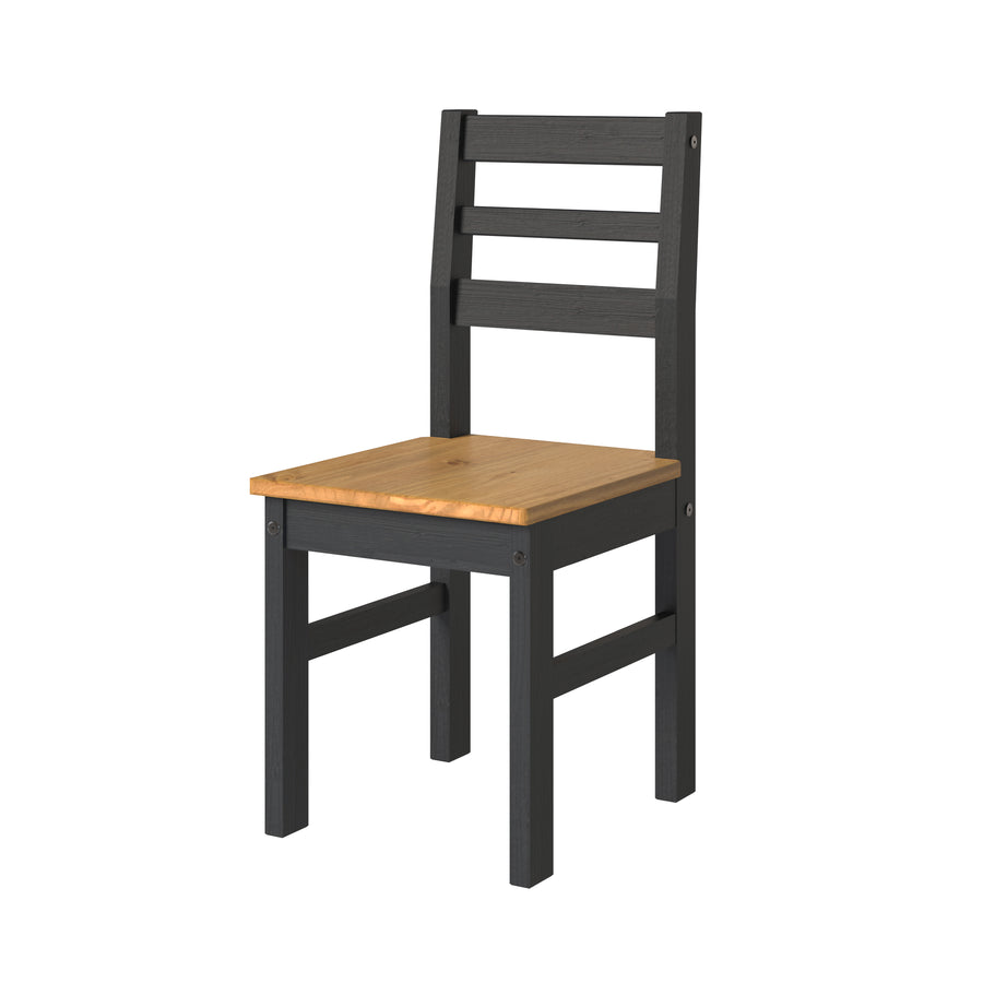 Linea Linea Black Ladder Back Chair (Pair) Black Antique Waxed Pine (DHD) Image 1