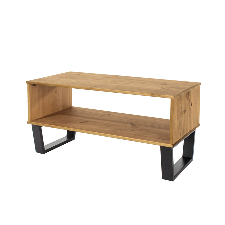 Texas Open Coffee Table Antique Waxed Pine Black (DHD) Image 1