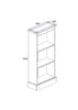 Corona Grey Low Narrow Bookcase Grey Wax Antique Waxed Pine (DHD) Image 4