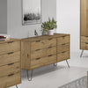 Augusta Pine 3+3 Drawer Wide Chest Of Drawers  Antique Waxed Pine Black (DHD) Image 5