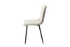 Aspen Straight Stitch Lt Grey Cord Dining Chair, Black Tapered Legs (Pair) Light Grey Black (DHD) Image 3
