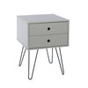 Options Grey Telford, Metal Leg 2 Drawer Bedside Cabinet Grey Black (DHD) Image 3