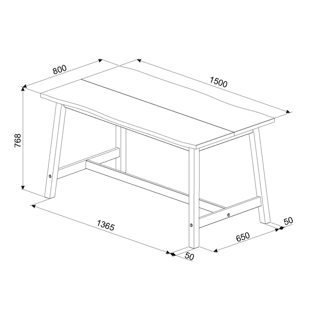 Corona Black Live Edge Large Dining Table Black Antique Waxed Pine (DHD) Image 4