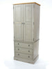 Corona Grey 2 Door, 3 Drawer Wardrobe Grey Wax Antique Waxed Pine (DHD) Image 1