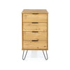 Augusta Pine 4 Drawer Narrow Chest Of Drawers Antique Waxed Pine Black (DHD) Image 2