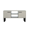 Texas 2 Door Flat Screen Tv Unit Grey Waxed Pine Black (DHD) Image 2