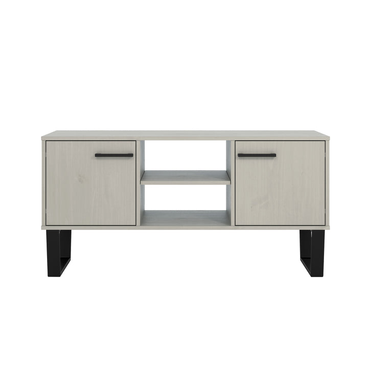 Texas 2 Door Flat Screen Tv Unit Grey Waxed Pine Black (DHD) Image 2