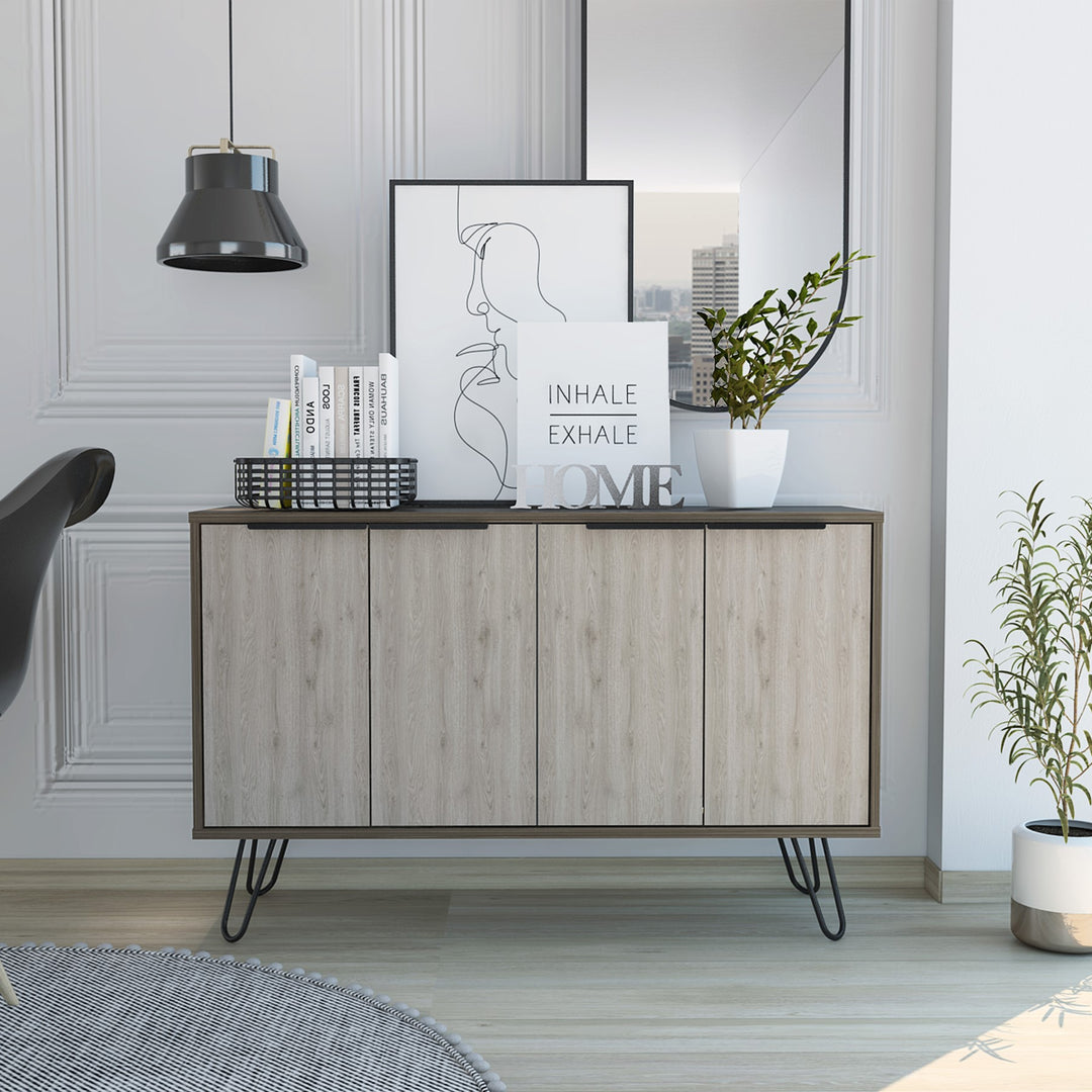 Nevada Large 4 Door Sideboard  Smoked Oak Bleached Grey Oak (DHD) Image 3