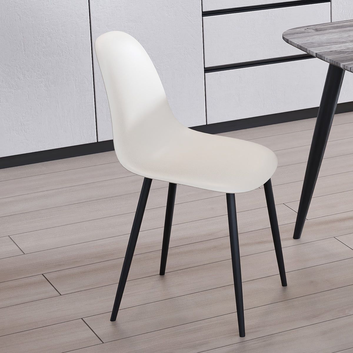 Aspen Curve Chair, Calico Plastic Seat With Black Metal Legs (Pair) Calico Black (DHD) Image 2