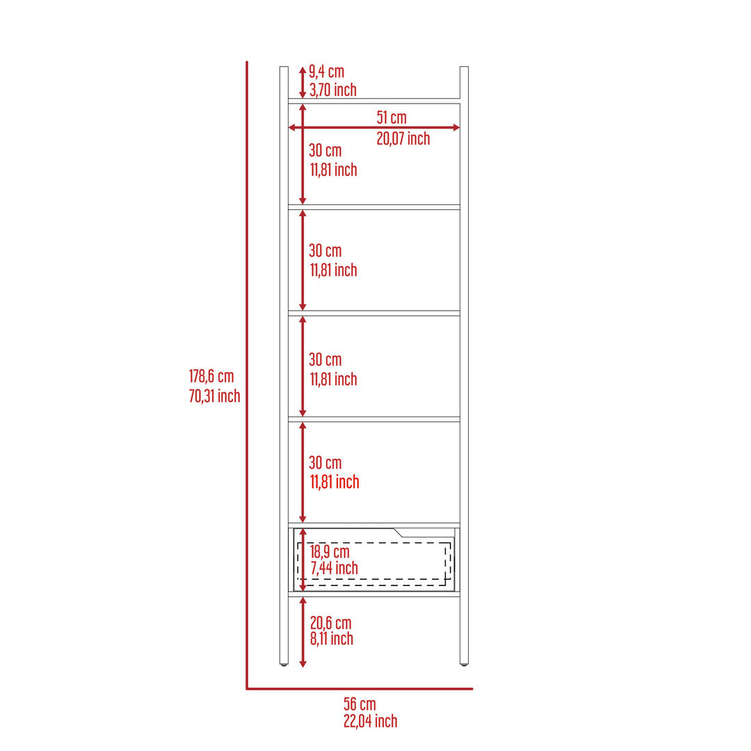Manhattan Ladder Bookcase Bleached Pine Grey Stone (DHD) Image 7
