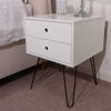 Options White Telford, White & Metal 2 Drawer Bedside Cabinet White Black (DHD) Image 4