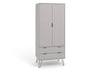 Augusta Grey 2 Door, 2 Drawer Wardrobe Grey   (DHD) Image 3