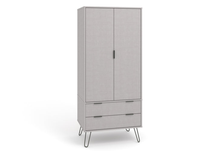 Augusta Grey 2 Door, 2 Drawer Wardrobe Grey   (DHD) Image 3