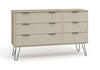 Augusta Driftwood 3+3 Drawer Wide Chest Of Drawers Driftwood  Calico (DHD) Image 3