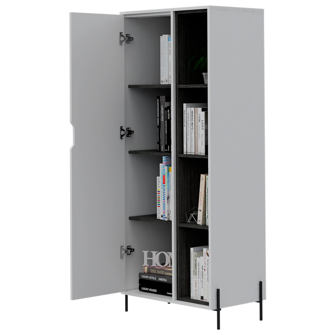Dallas Bookcase Display Unit White Carbon Grey Oak (DHD) Image 3